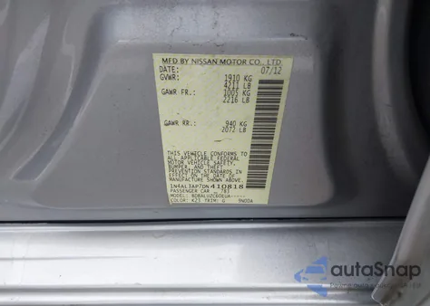 2013 Nissan Altima 2.5 Sv from USA, damaged, VIN 1N4AL3AP7DN410818